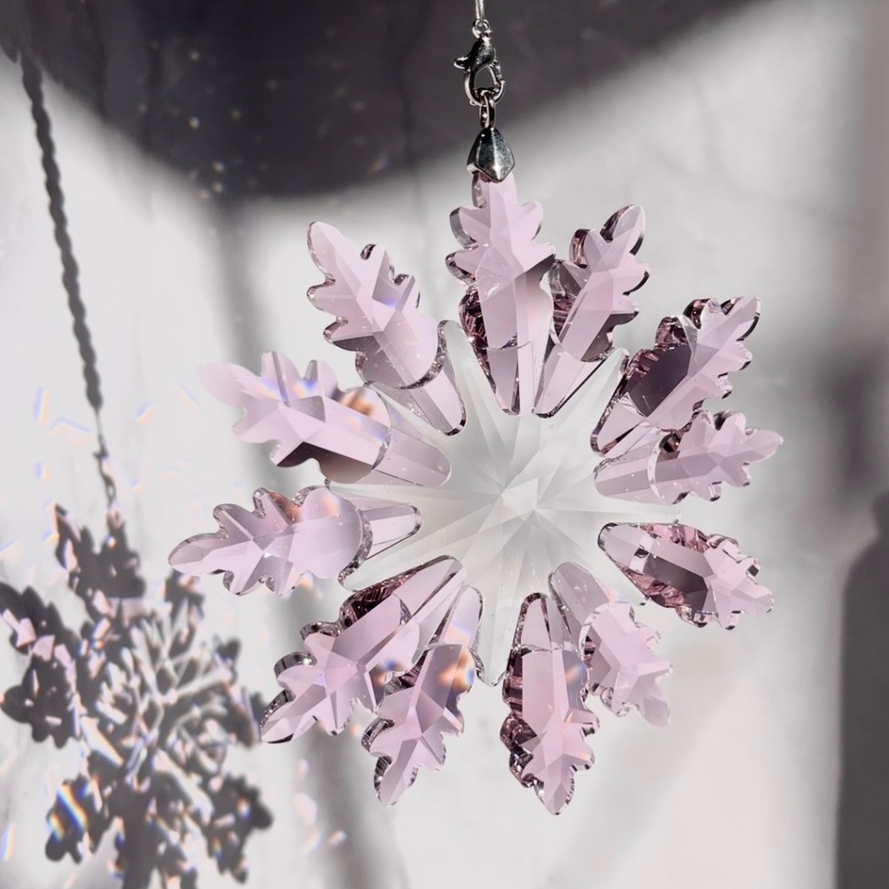 Crystal Snowflake Sun Catcher Christmas Tree Decor Czech Bohemia Crystal Gift